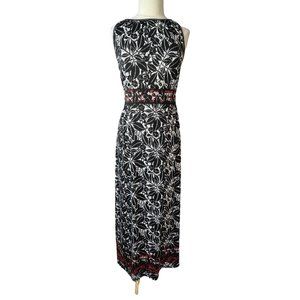Max Studio Womens Large Sleeveless Maxi Dress Black White Red